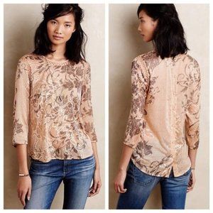 Anthropologie Beige Lace Blouse